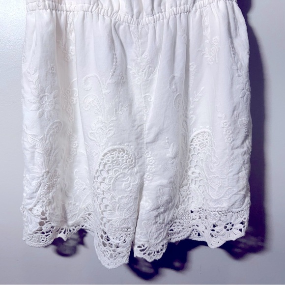 Abercrombie & Fitch White Lace Off the Shoulder Romper Size Small 100% Cotton - Picture 9 of 12